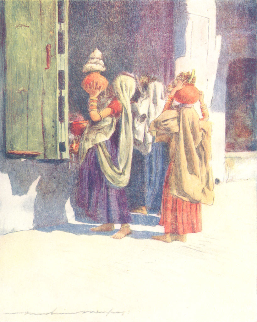 INDIA. Water-carriers at Nutha 1905 old antique vintage print picture